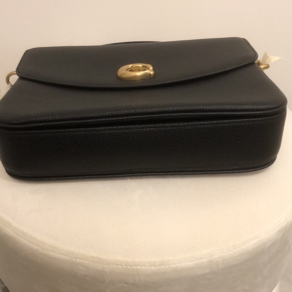 Coach Black and Gold Satchel with Structured Design - Picture 7 of 9